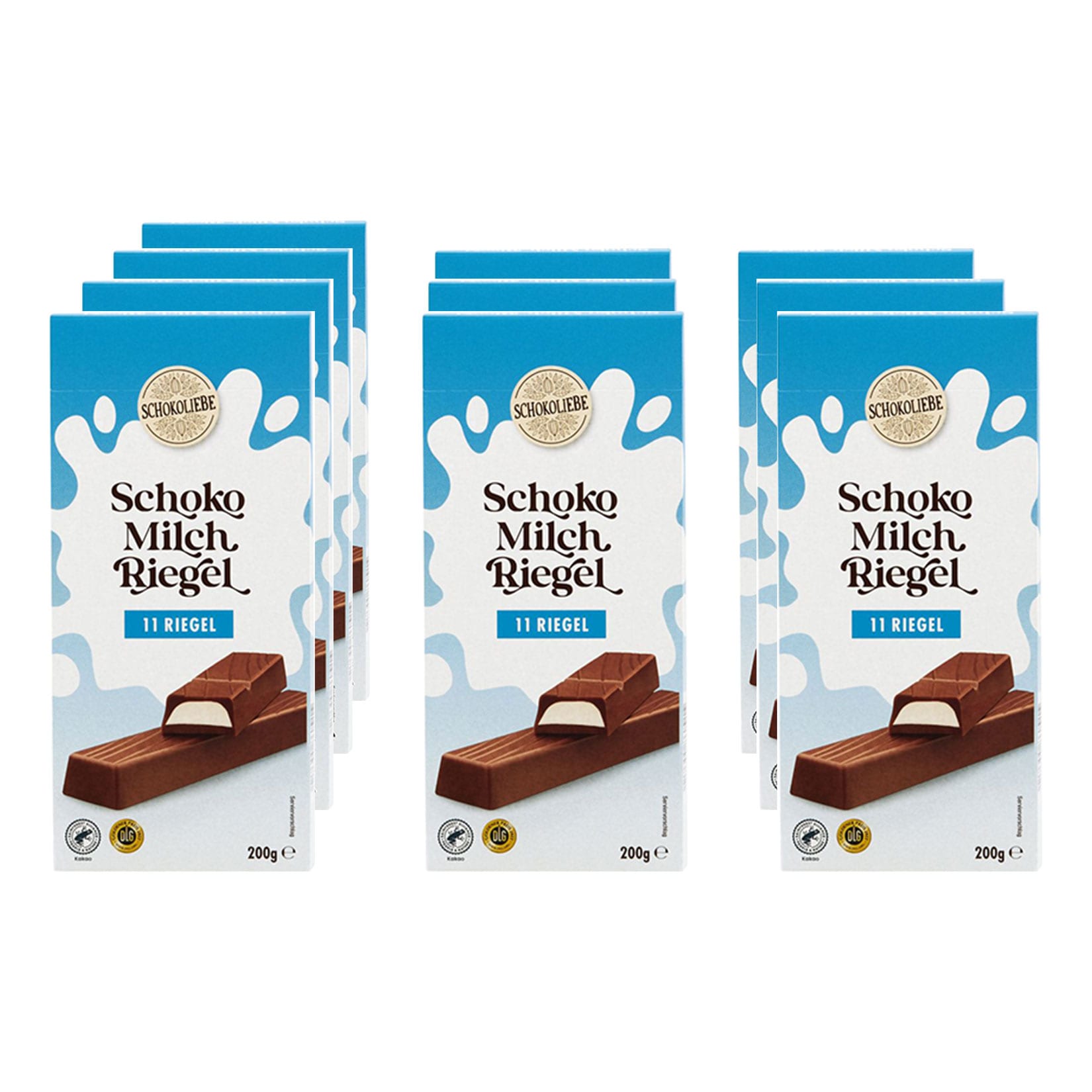 Schokoliebe Schoko-Milch-Riegel 200 g, 10er Pack - Bild 1