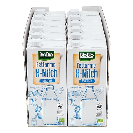 BioBio H-Milch 1,5 % 1 Liter, 12er Pack - Bild 1