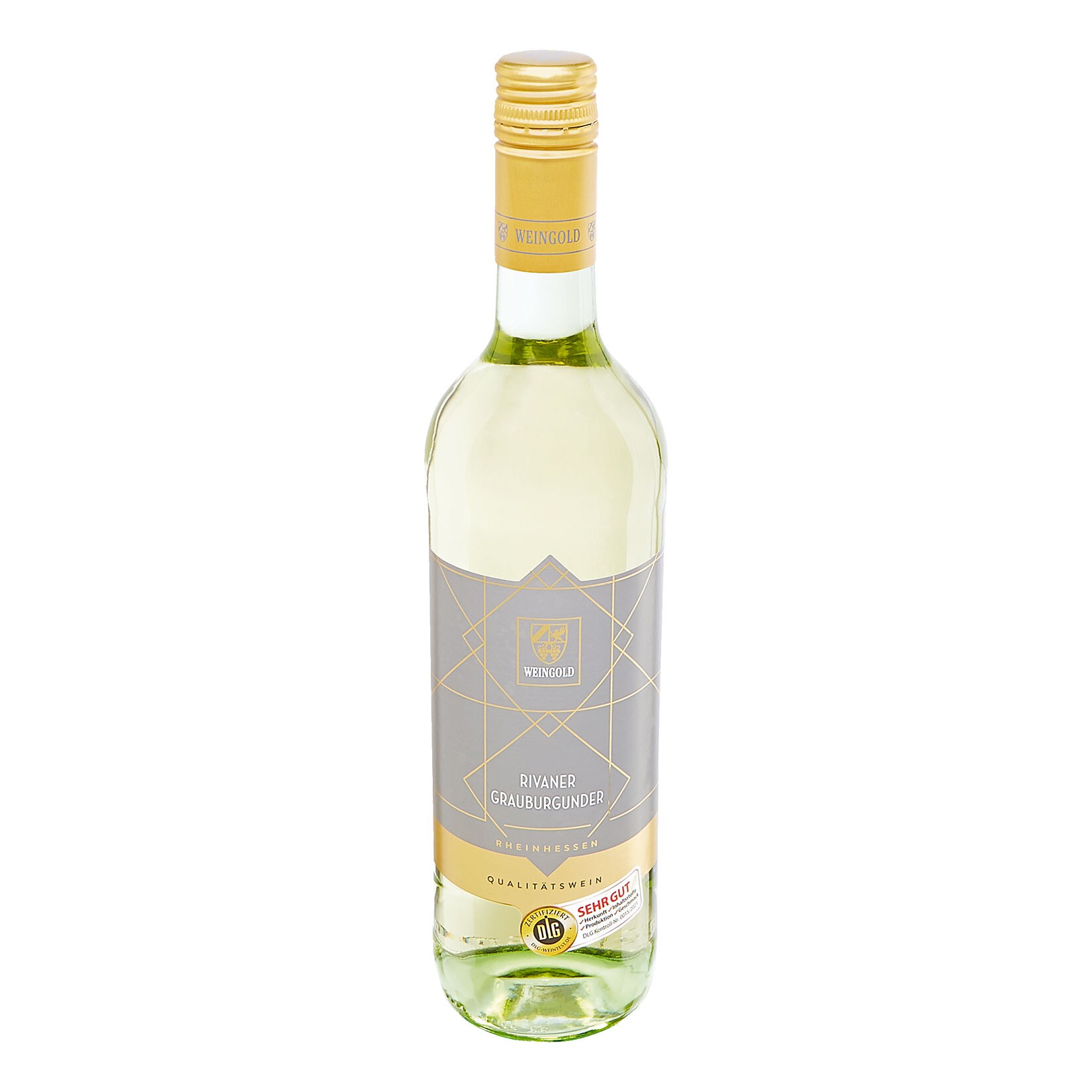 Weingold Rivaner Grauburgunder Qualitätswein Rheinhessen DLG-SEHR GUT 11,5 % vol 0,75 Liter – Inhalt: 6 Flaschen | 04316268636612