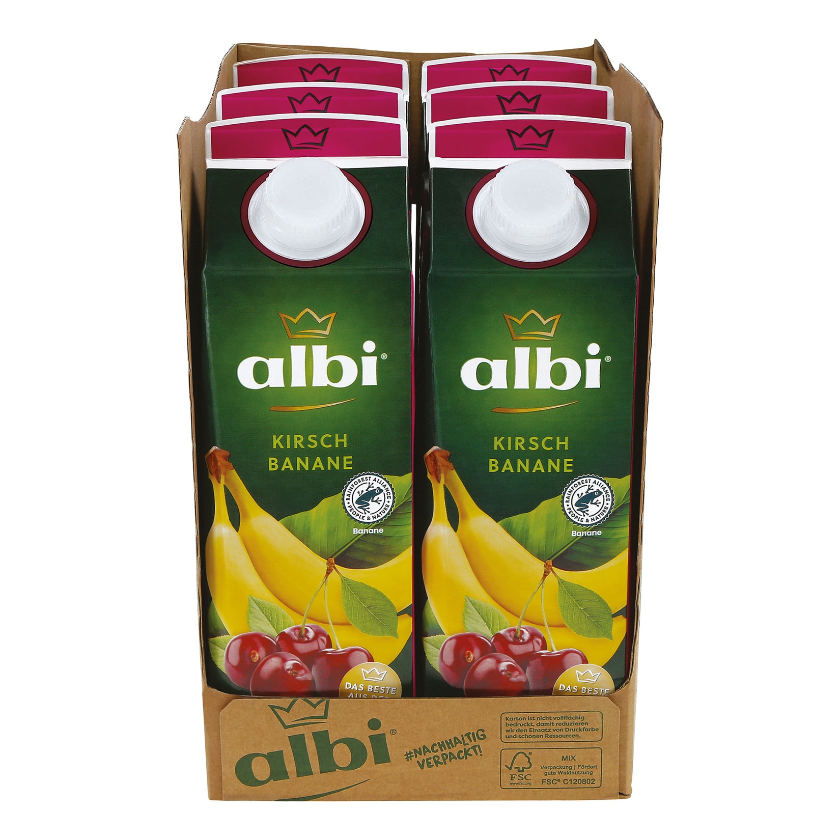 albi Kirsch-Bananen-Nektar 1 Liter, 6er Pack - Bild 1