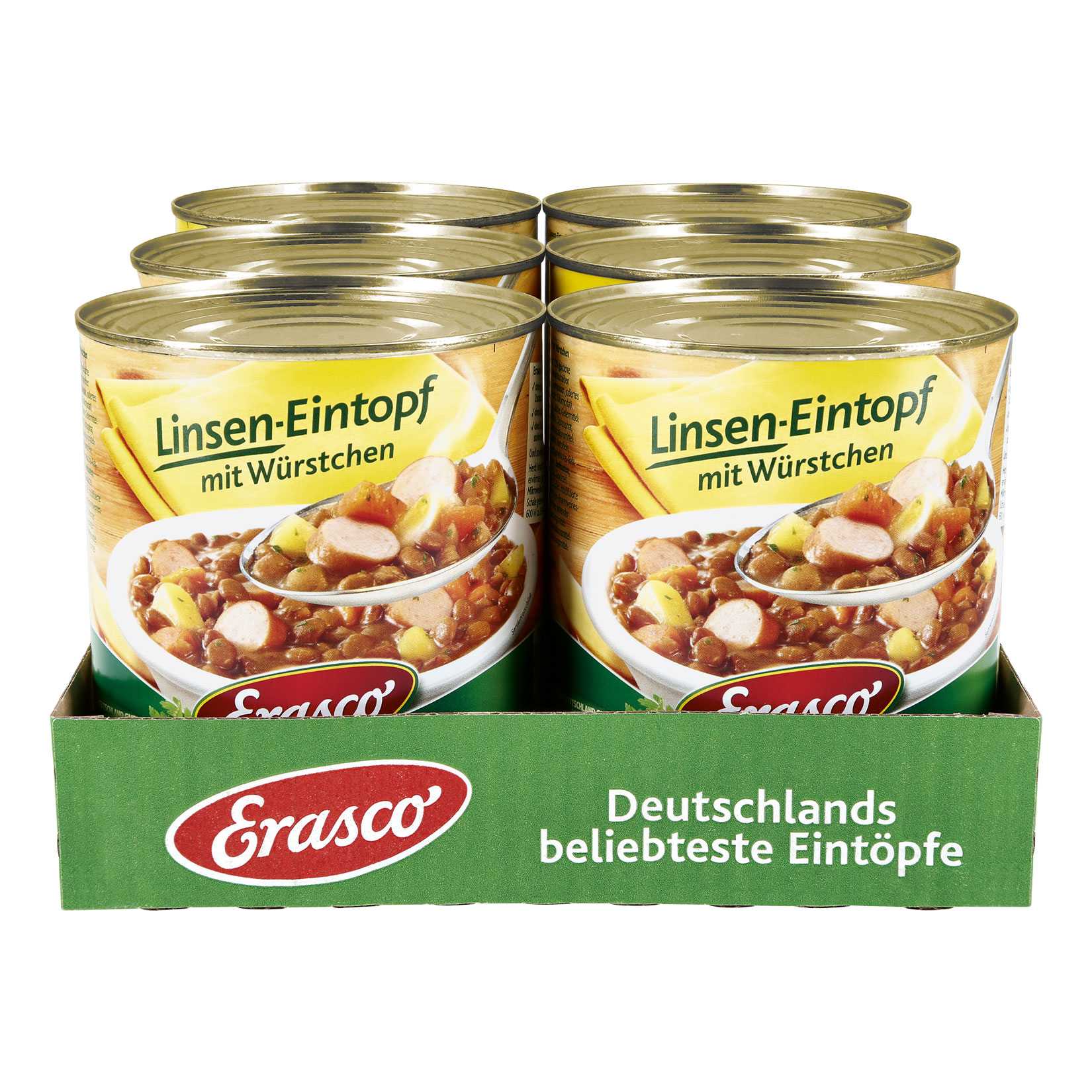 Erasco Linsen-Eintopf mit W&uuml;rstchen 800 g, 6er Pack - Bild 1