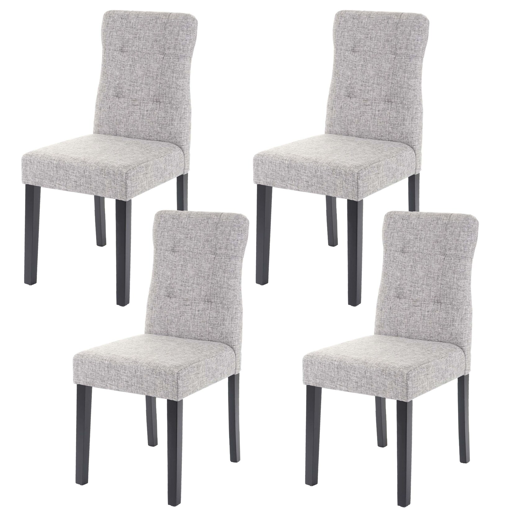 4er-Set Esszimmerstuhl MCW-E58, Stuhl Essstühle, MVG-zertifiziert ~ Stoff/Textil grau, dunkle Beine