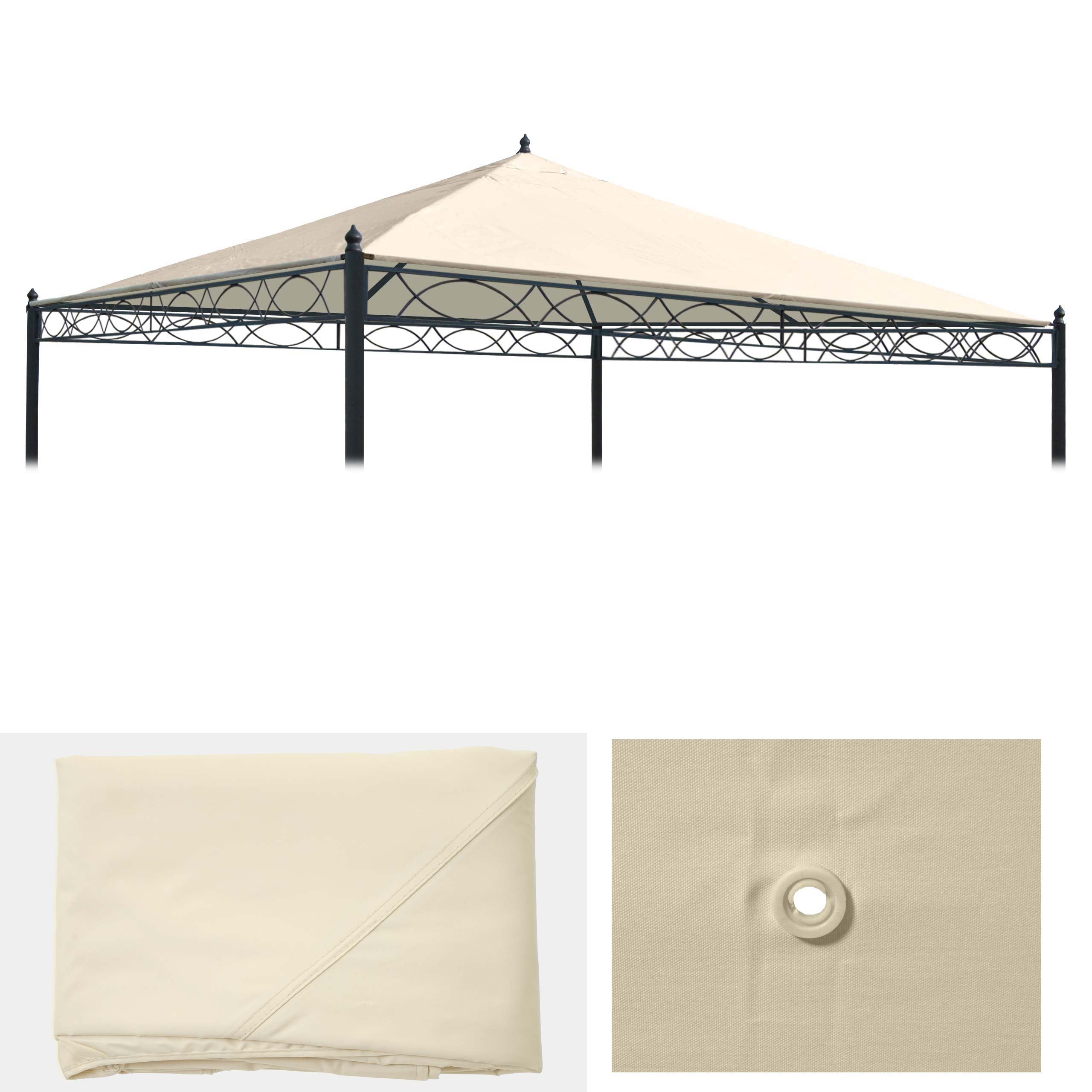Ersatzbezug f&uuml;r Dach Pergola Pavillon Calpe 3x3m ~ creme - Bild 1