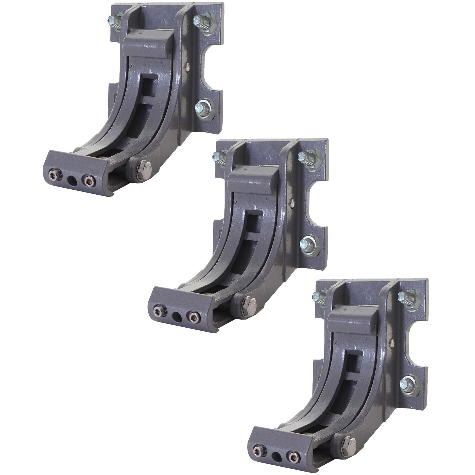 3er-Set Wandhalterung für Markise H124, Wandkonsole Wandmontage Adapter ~ grau