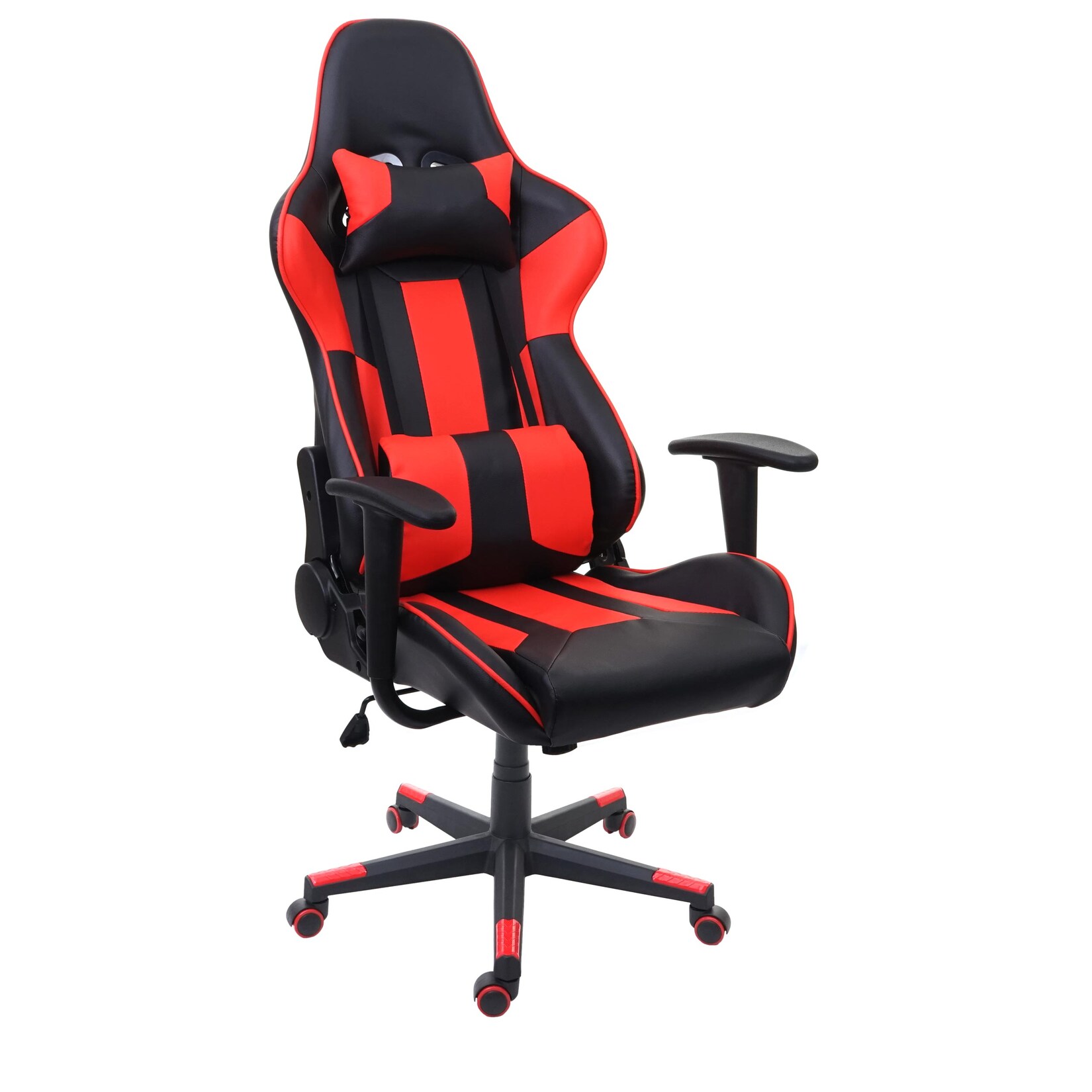 Bürostuhl MCW-F84, Schreibtischstuhl Gamingstuhl Chefsessel Drehstuhl, Kunstleder ~ schwarz/rot | 04057651319445