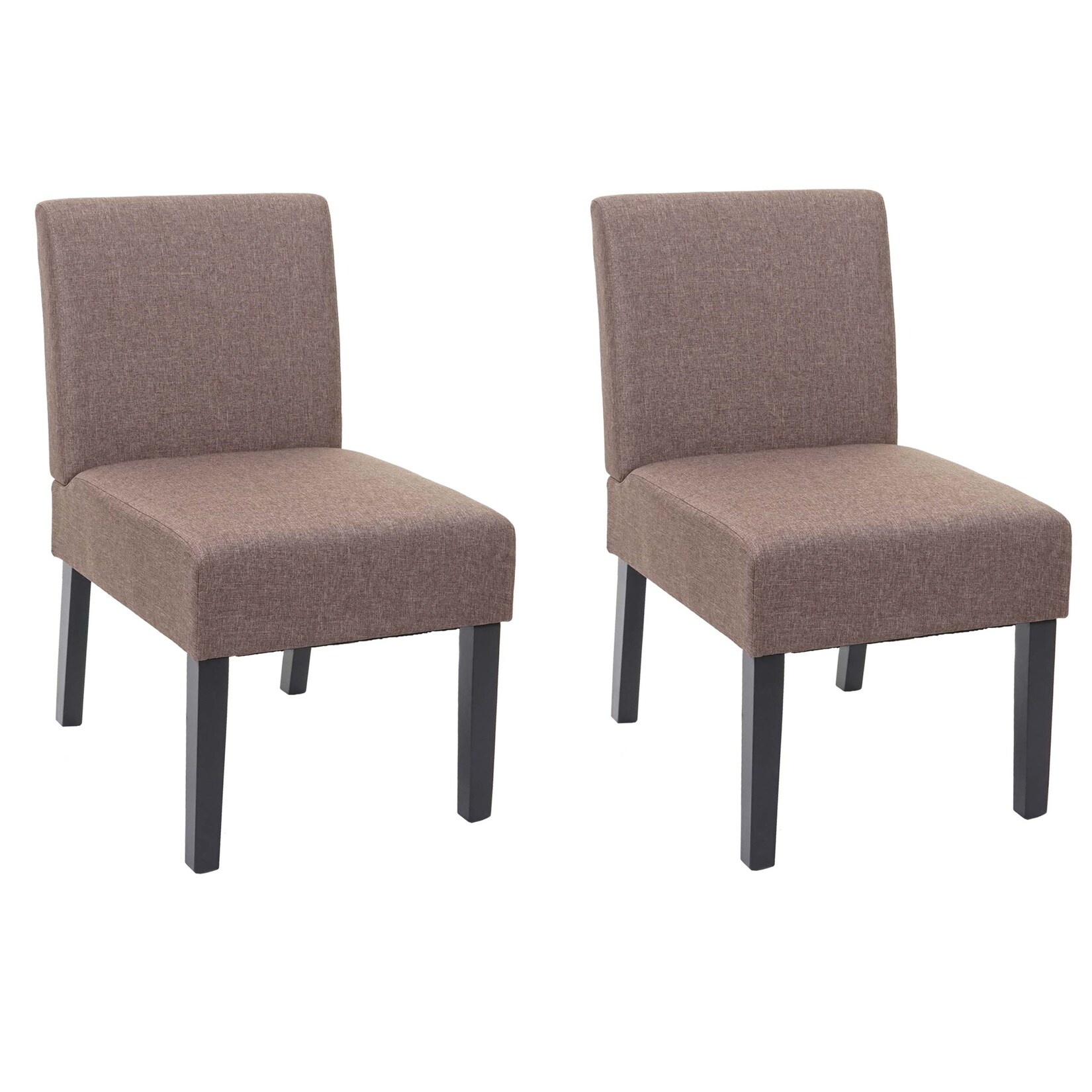 2er-Set Esszimmerstuhl MCW-F61, Stuhl Lounge-Stuhl, Stoff/Textil ~ braun