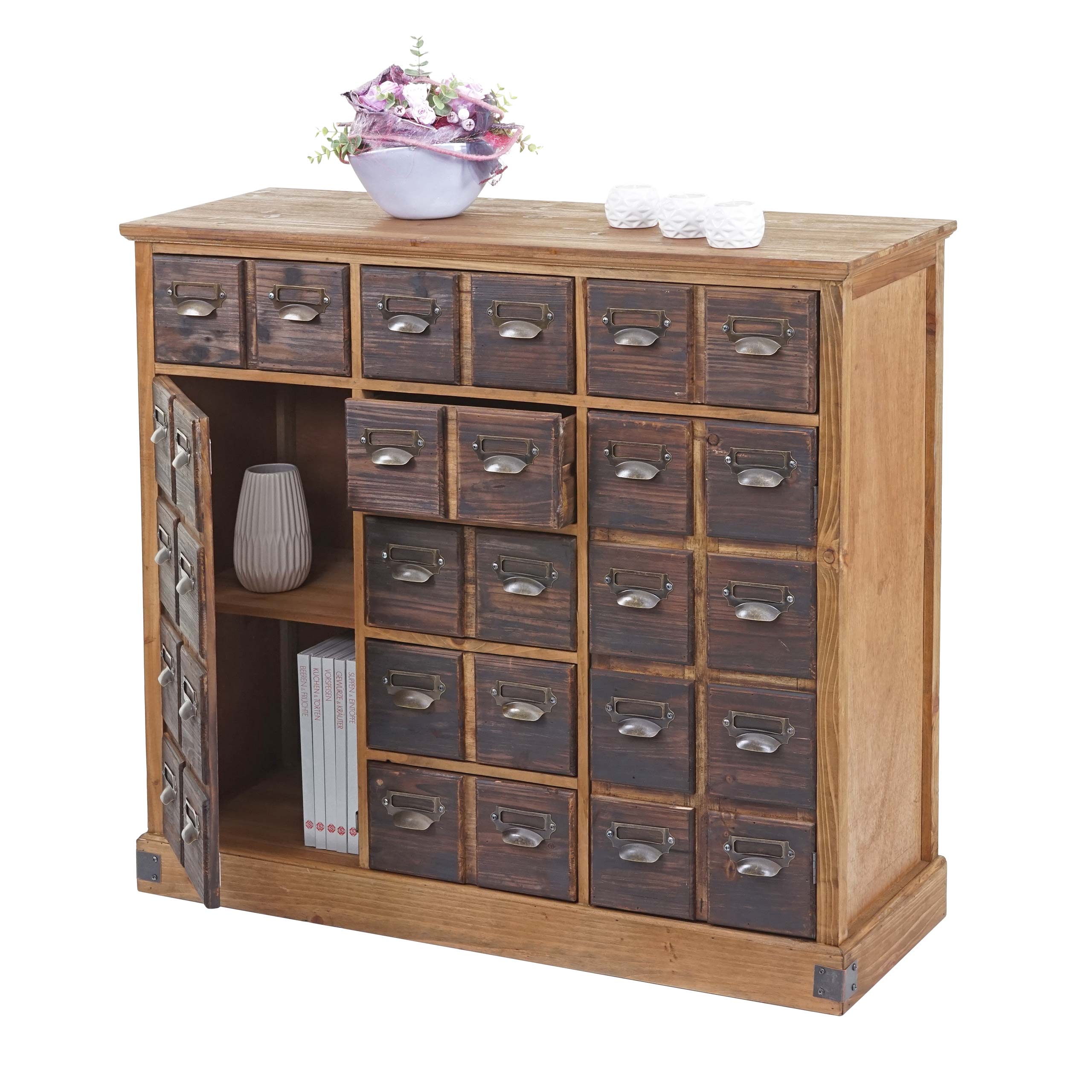 Apothekerkommode MCW-F33, Schubladenschrank, Tanne Holz massiv Vintage 90x100x35cm - Bild 1