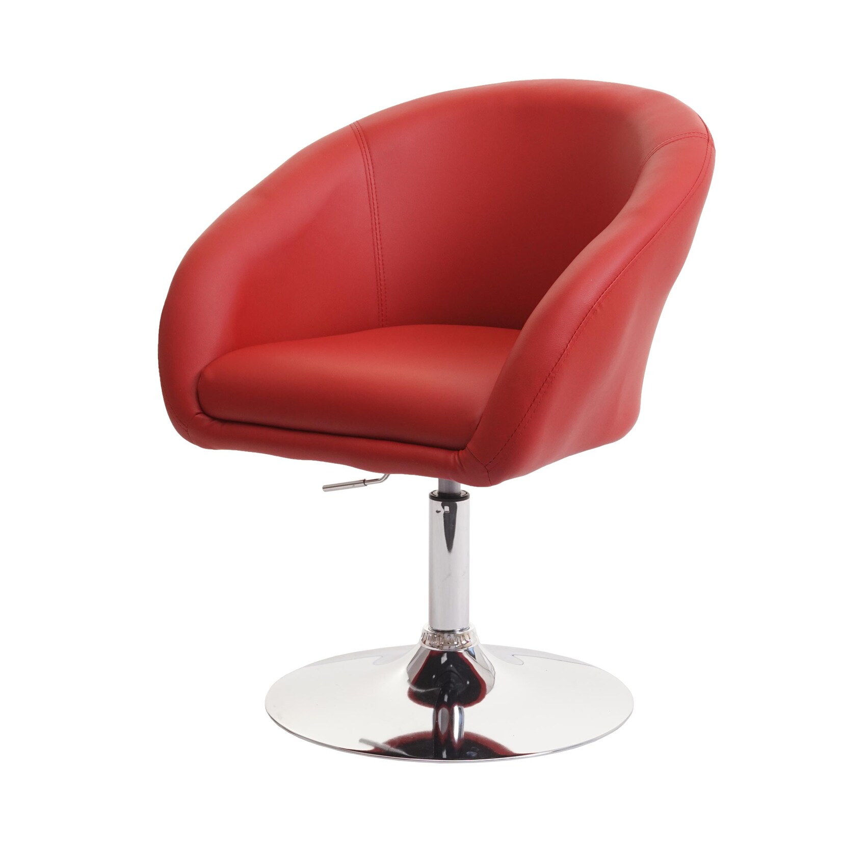 Esszimmerstuhl MCW-F19, Küchenstuhl Stuhl Drehstuhl Loungesessel, drehbar höhenverstellbar ~ Kunstleder rot