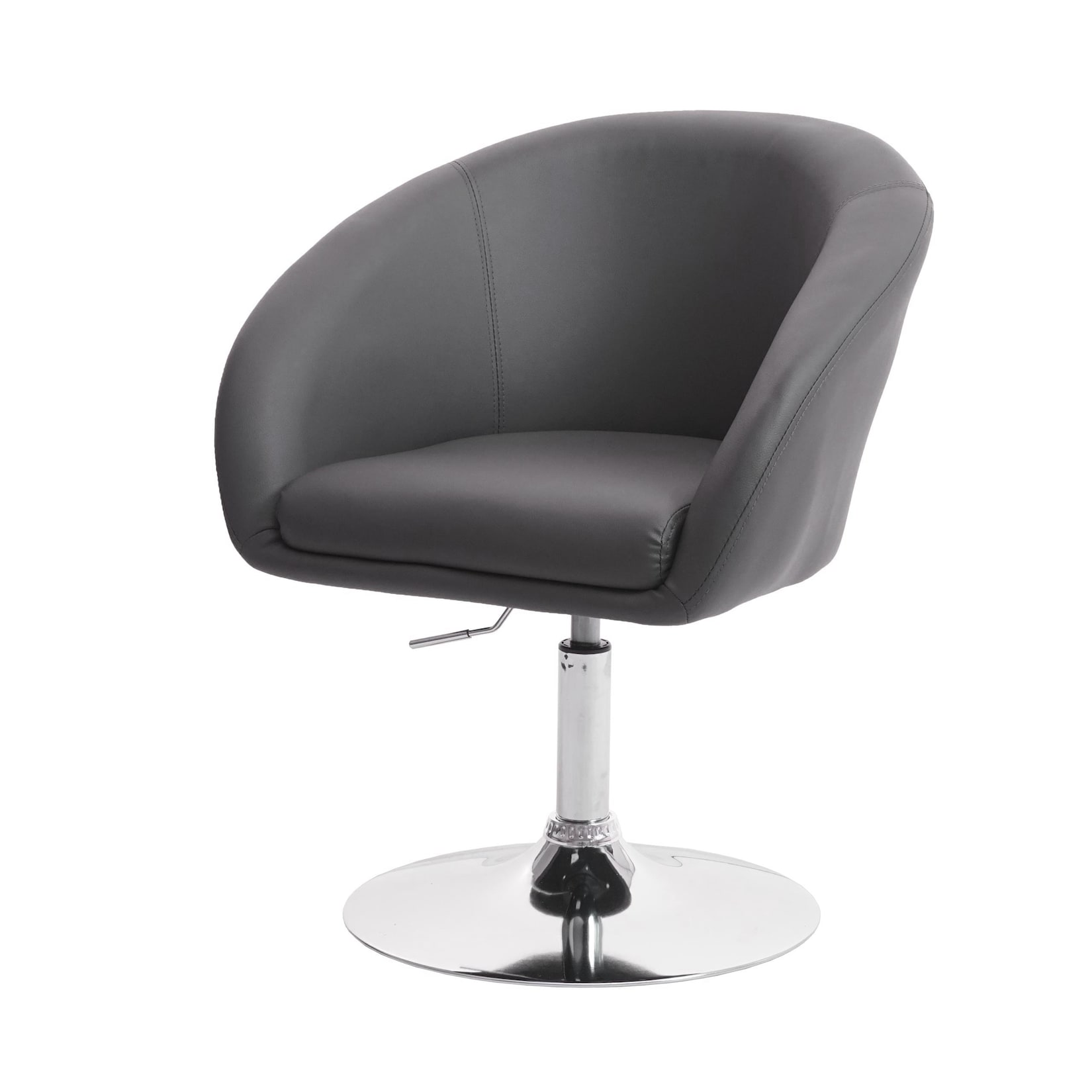 Esszimmerstuhl MCW-F19, Küchenstuhl Stuhl Drehstuhl Loungesessel, drehbar höhenverstellbar ~ Kunstleder grau