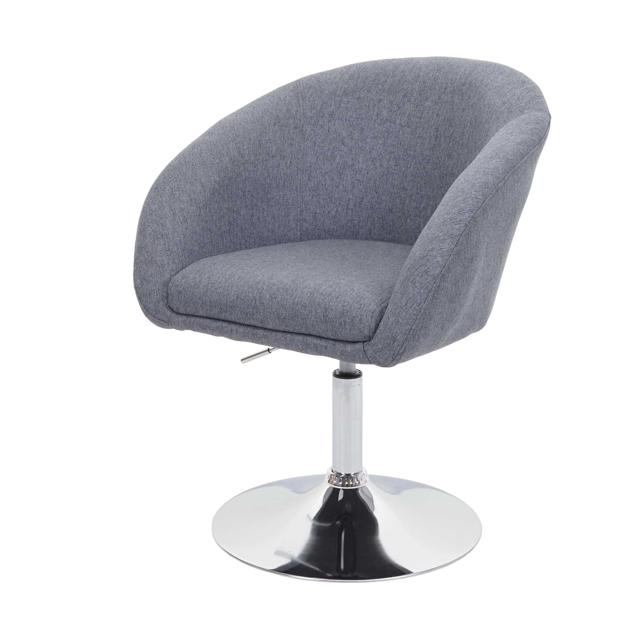 Esszimmerstuhl MCW-F19, K&uuml;chenstuhl Stuhl Drehstuhl Loungesessel, drehbar h&ouml;henverstellbar ~ Stoff/Textil dunkelgrau - Bild 1