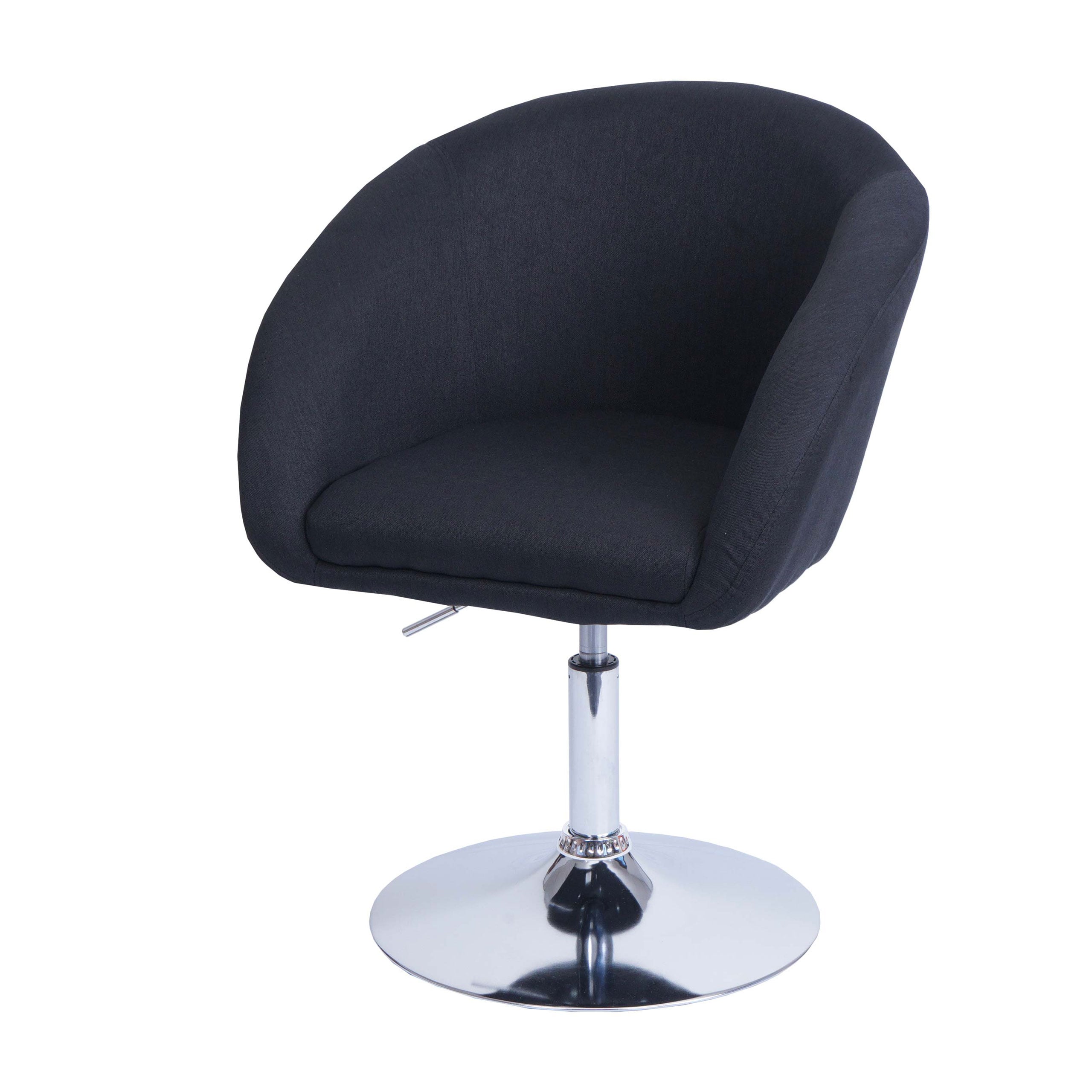 Esszimmerstuhl MCW-F19, K&uuml;chenstuhl Stuhl Drehstuhl Loungesessel, drehbar h&ouml;henverstellbar ~ Stoff/Textil anthrazit - Bild 1