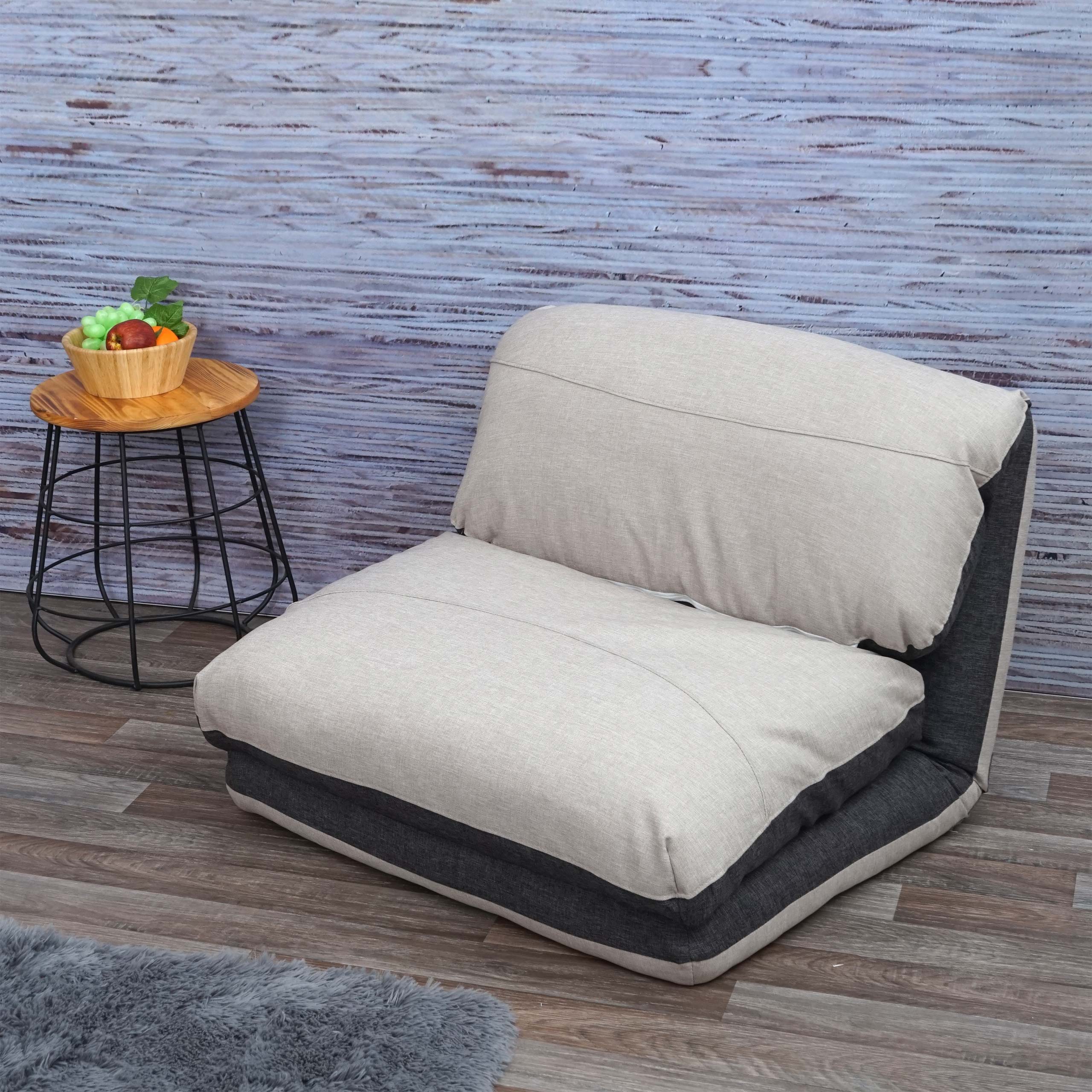 Schlafsessel MCW-E68, Schlafsofa Funktionssessel Klappsessel Relaxsessel, Stoff/Textil ~ dunkelgrau/hellgrau - Bild 1