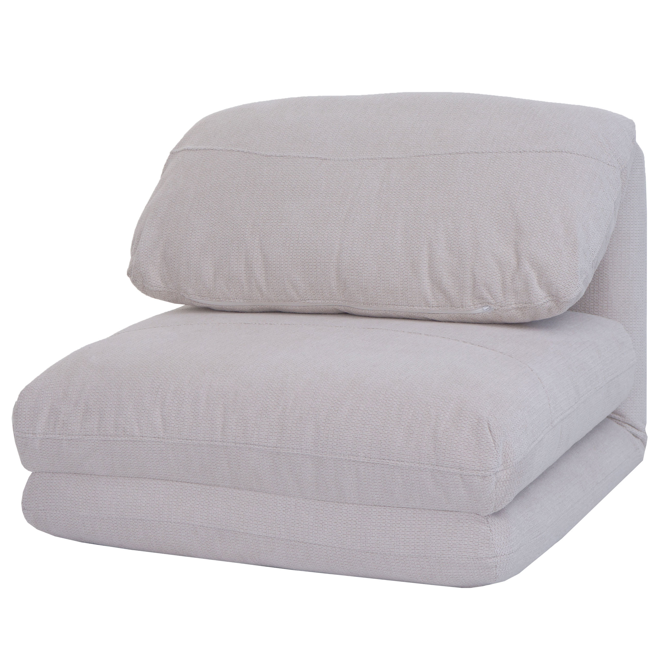 Schlafsessel MCW-E68, Schlafsofa Funktionssessel Klappsessel Relaxsessel, Stoff/Textil ~ beige - Bild 1