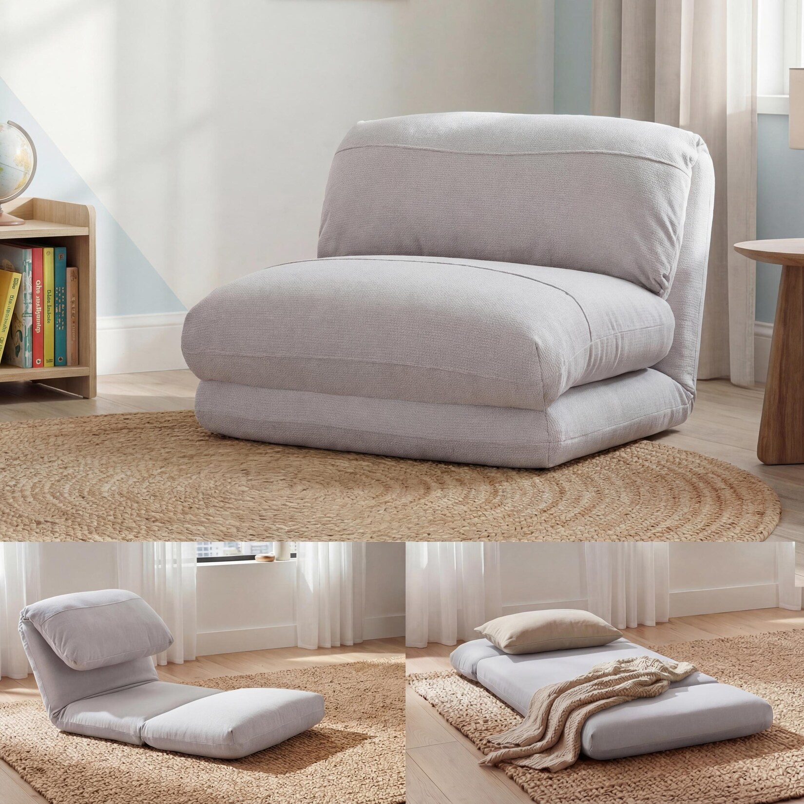 Schlafsessel MCW-E68, Schlafsofa Funktionssessel Klappsessel Relaxsessel, Stoff/Textil ~ beige
