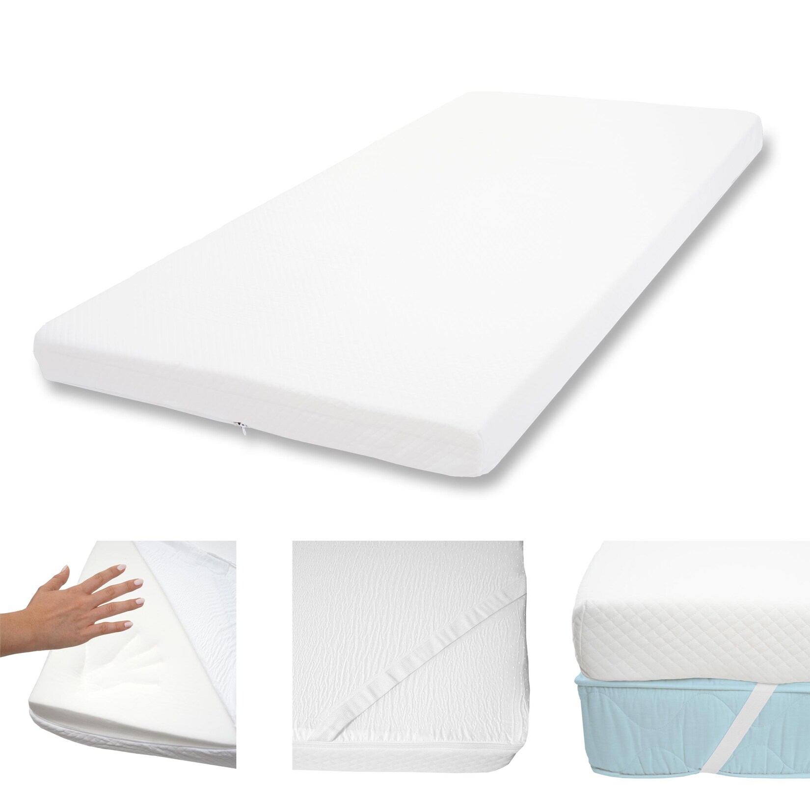 10cm Memoryfoam-Matratzentopper MCW-E63, Topper Matratzenauflage Matratzenschoner ~ 90x200cm Viscoschaum