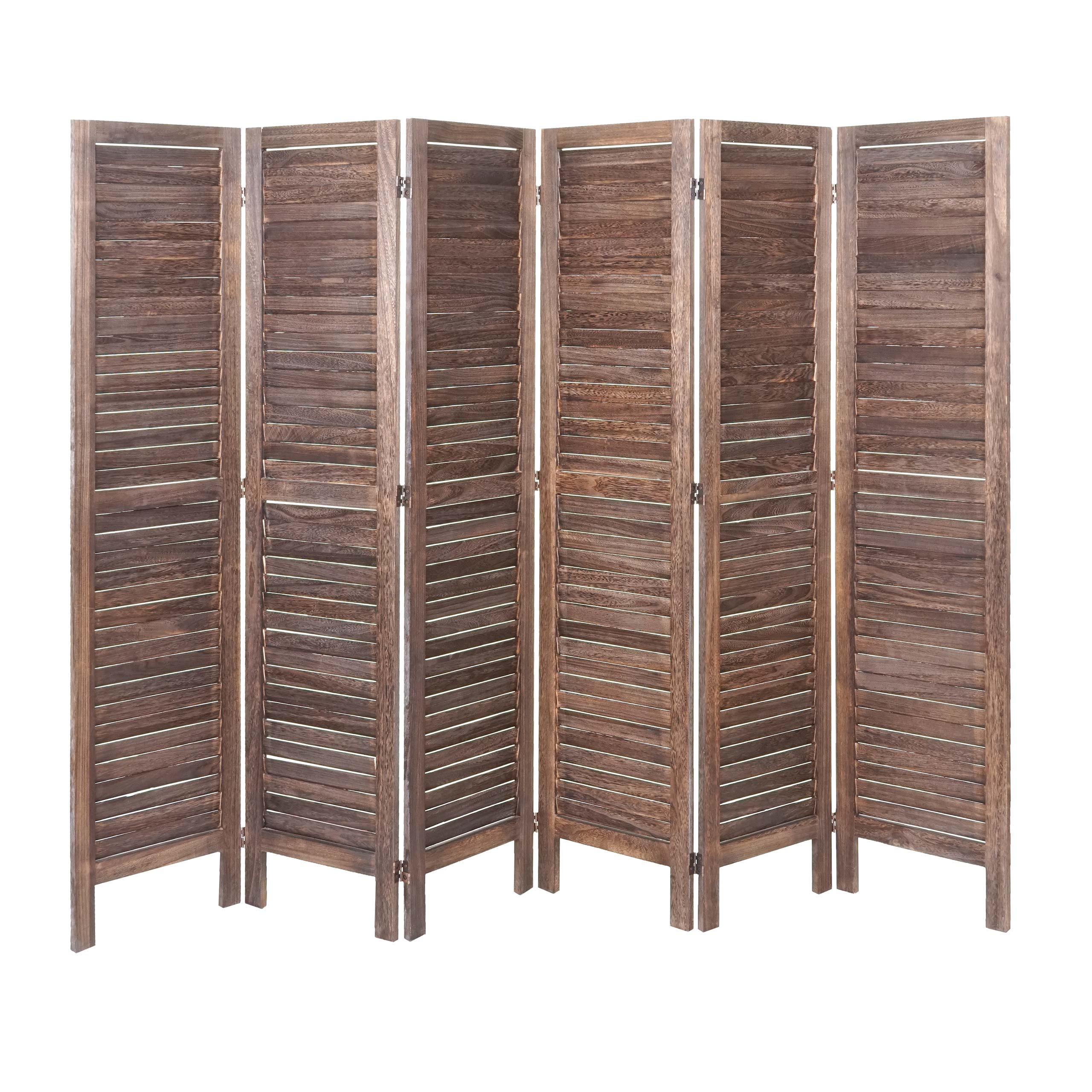 Paravent MCW-G30, Trennwand Sichtschutz Raumteiler, Shabby-Look 170x240cm ~ braun - Bild 1
