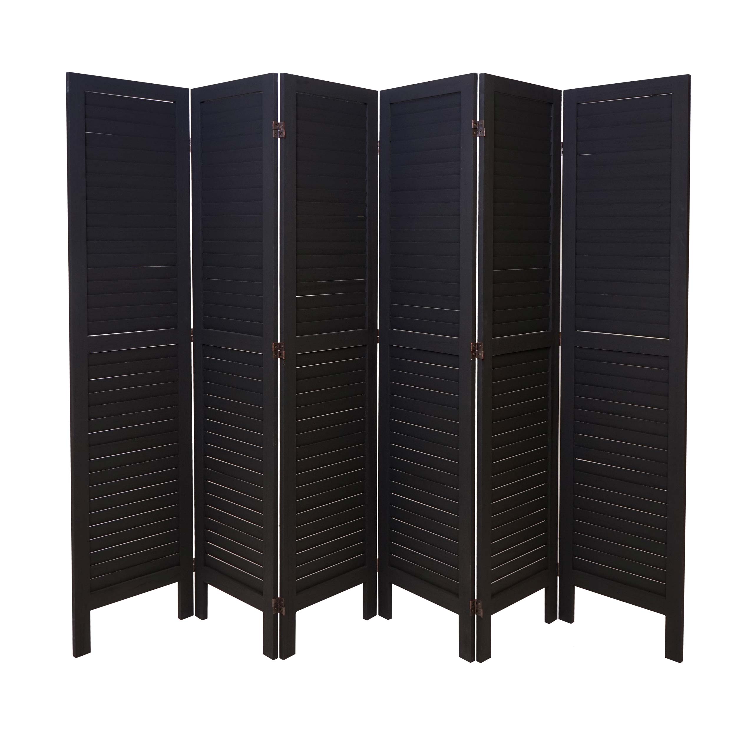 Paravent MCW-G30, Trennwand Sichtschutz Raumteiler, Shabby-Look 170x240cm ~ anthrazit - Bild 1