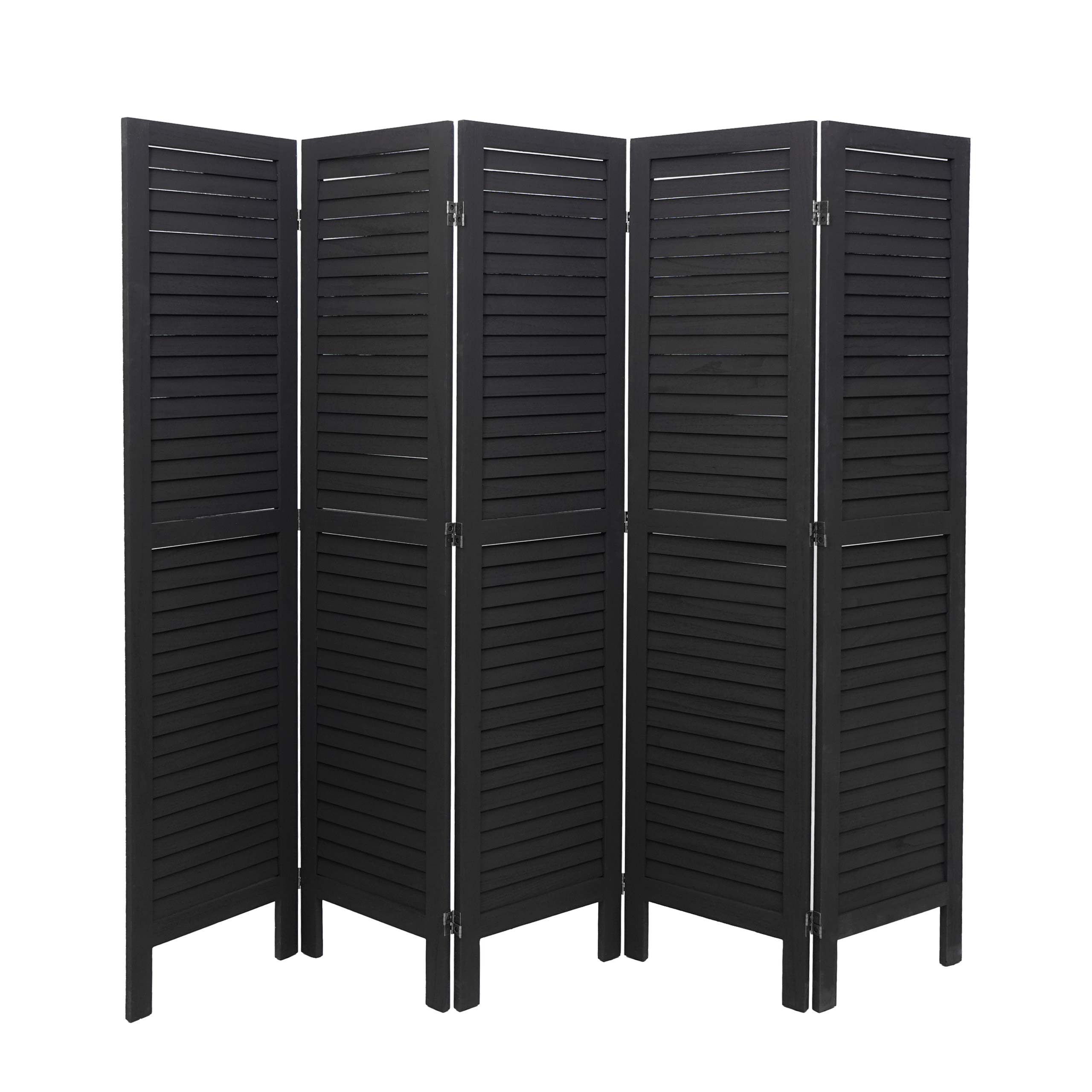 Paravent MCW-G30, Trennwand Sichtschutz Raumteiler, Shabby-Look 170x200cm ~ anthrazit - Bild 1