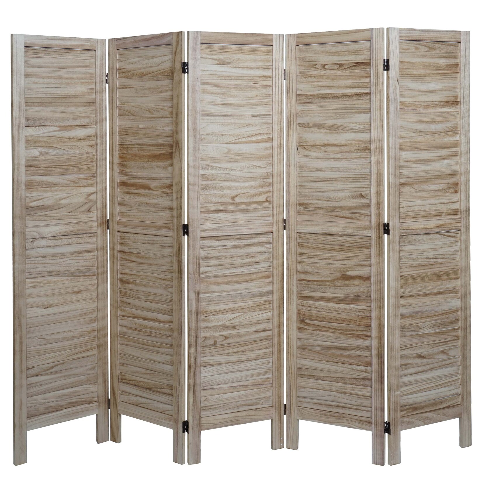 Paravent MCW-G30, Trennwand Sichtschutz Raumteiler, Shabby-Look 170x200cm ~ hellbraun