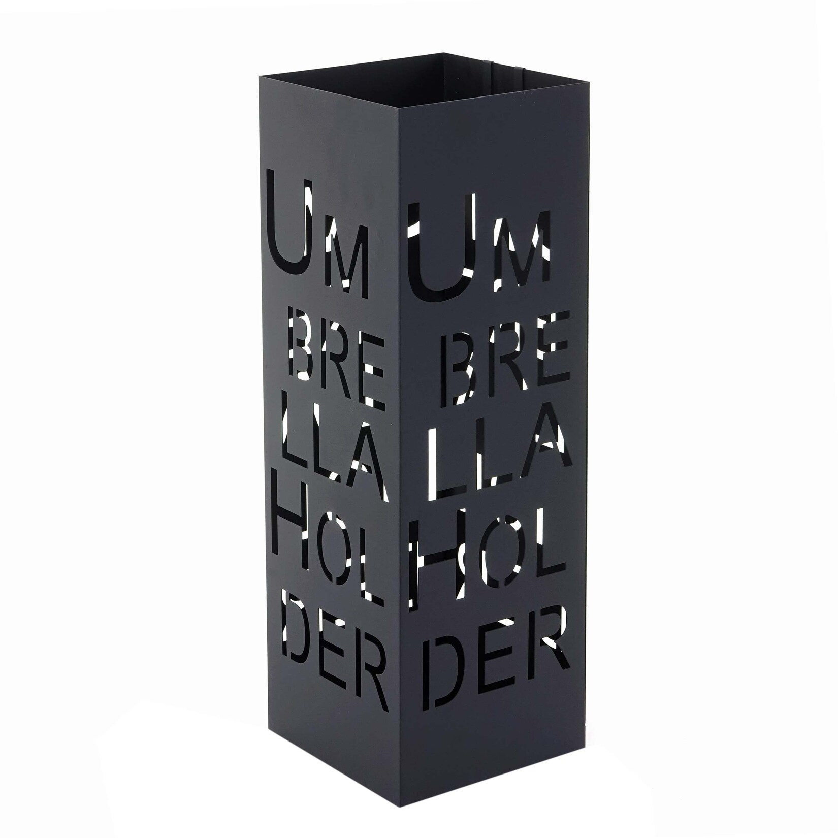 Schirmständer MCW-C78, Regenschirmständer Schirmhalter Regenschirmhalter, quadratisch 55cm ~ Schrift, schwarz | 04057651309897