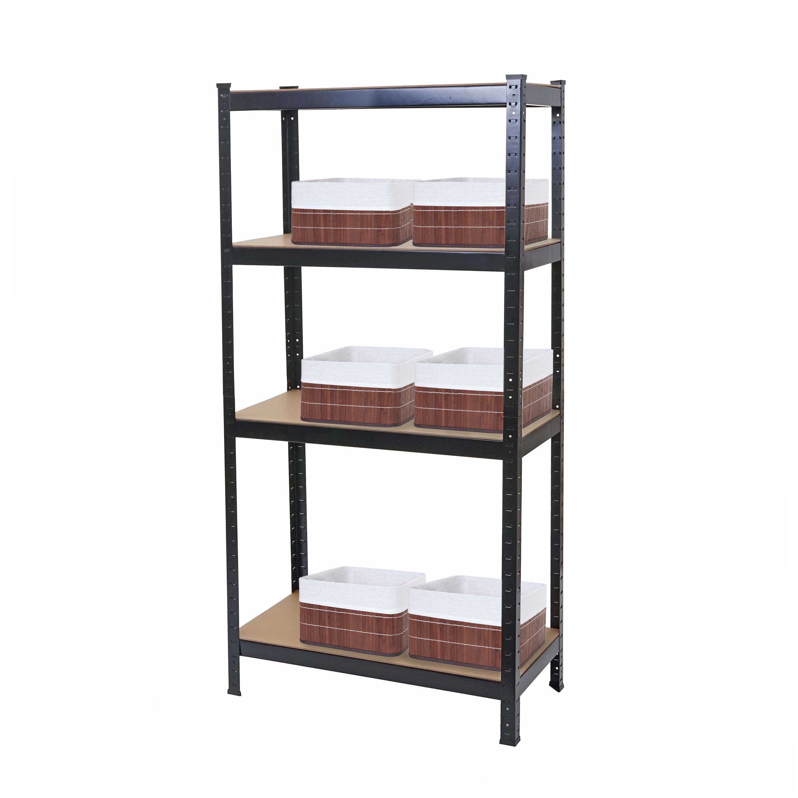 Schwerlastregal MCW-D67, Werkstattregal, 160x80x40cm Traglast bis 320kg mit 6x Aufbewahrungskorb MCW-C21 ~ schwarz - Bild 1