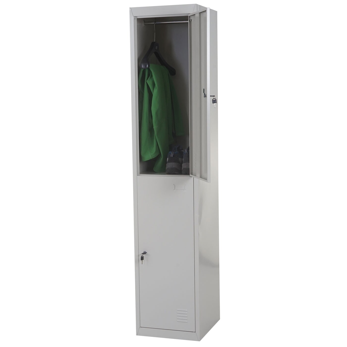 Schließfach MCW-G88, Schließfachschrank Wertfachschrank Spind, Metall 185x38x45cm grau