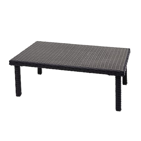 Poly-Rattan Tisch MCW-G19 120x75cm schwarz Gartentisch Balkontisch 