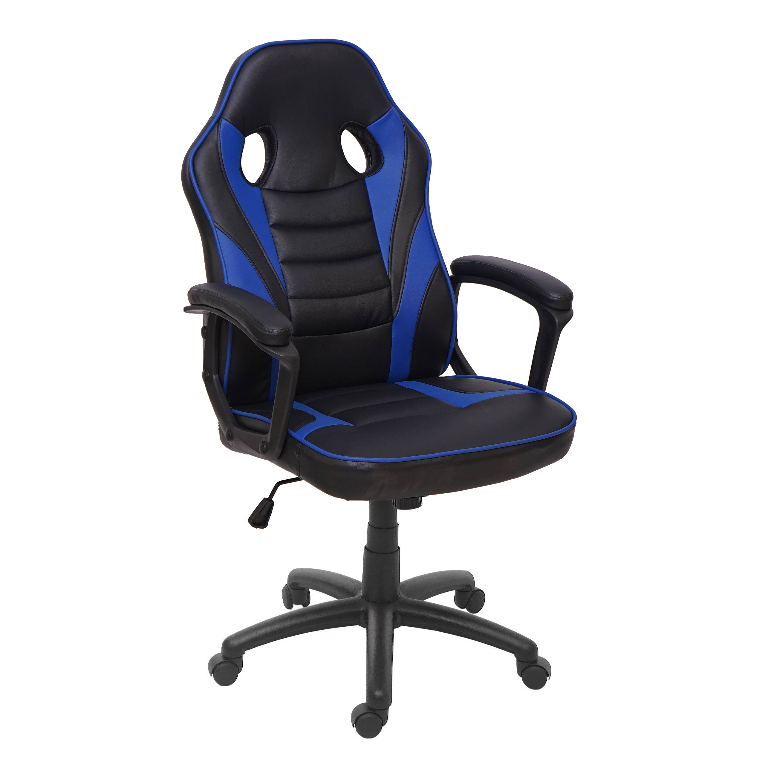 B&uuml;rostuhl MCW-F59, Schreibtischstuhl Drehstuhl Racing-Chair Gaming-Chair, Kunstleder ~ schwarz/blau - Bild 1