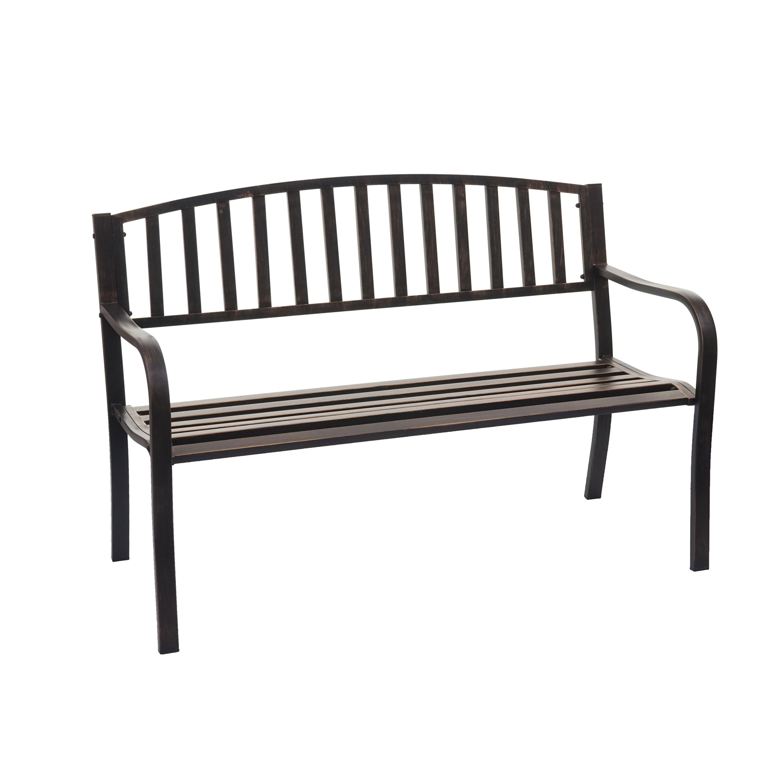 Gartenbank MCW-F43, Bank Parkbank Sitzbank, 2-Sitzer pulverbeschichteter Stahl ~ Vintage bronze - Bild 1