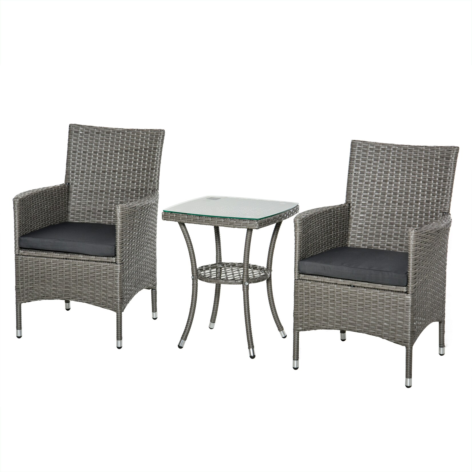 Gartenmöbel-Set Metall, PE-Rattan, Polyester, Schaumstoff