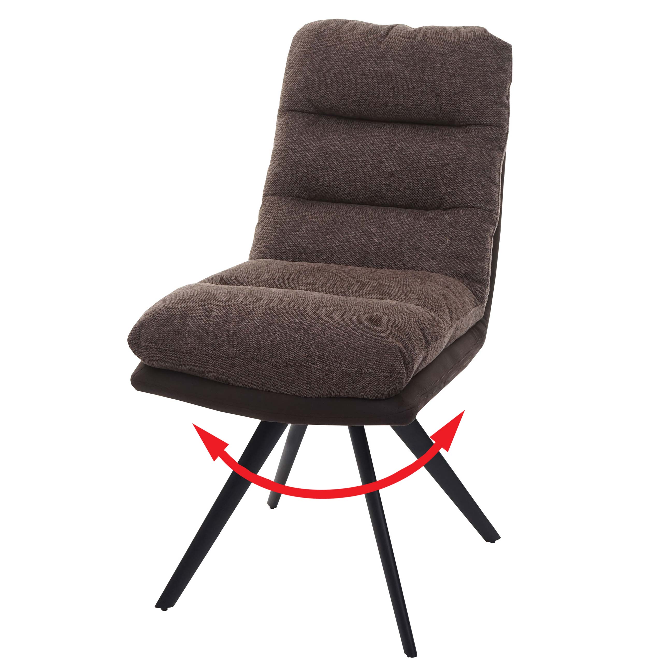 Esszimmerstuhl MCW-G66, K&uuml;chenstuhl Stuhl, drehbar Auto-Position Stoff/Textil MVG ~ braun-dunkelbraun - Bild 1