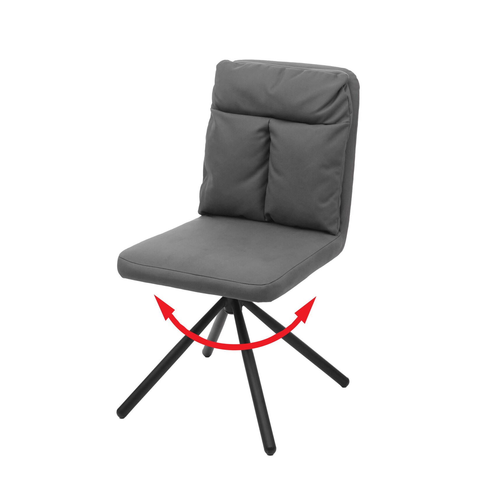 Esszimmerstuhl MCW-G58, Küchenstuhl Stuhl, drehbar Auto-Position Textil/Stoff ~ grau | 04057651378718