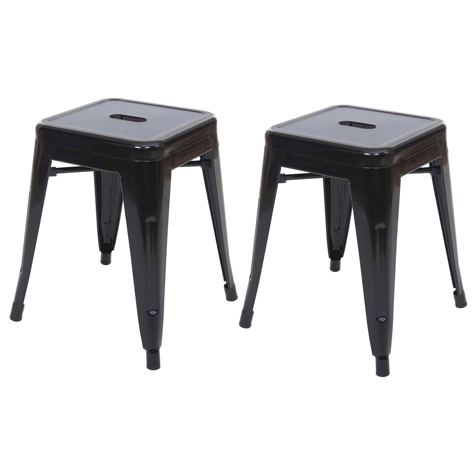 2er-Set Hocker MCW-A73, Metallhocker Sitzhocker, Metall Industriedesign stapelbar ~ schwarz