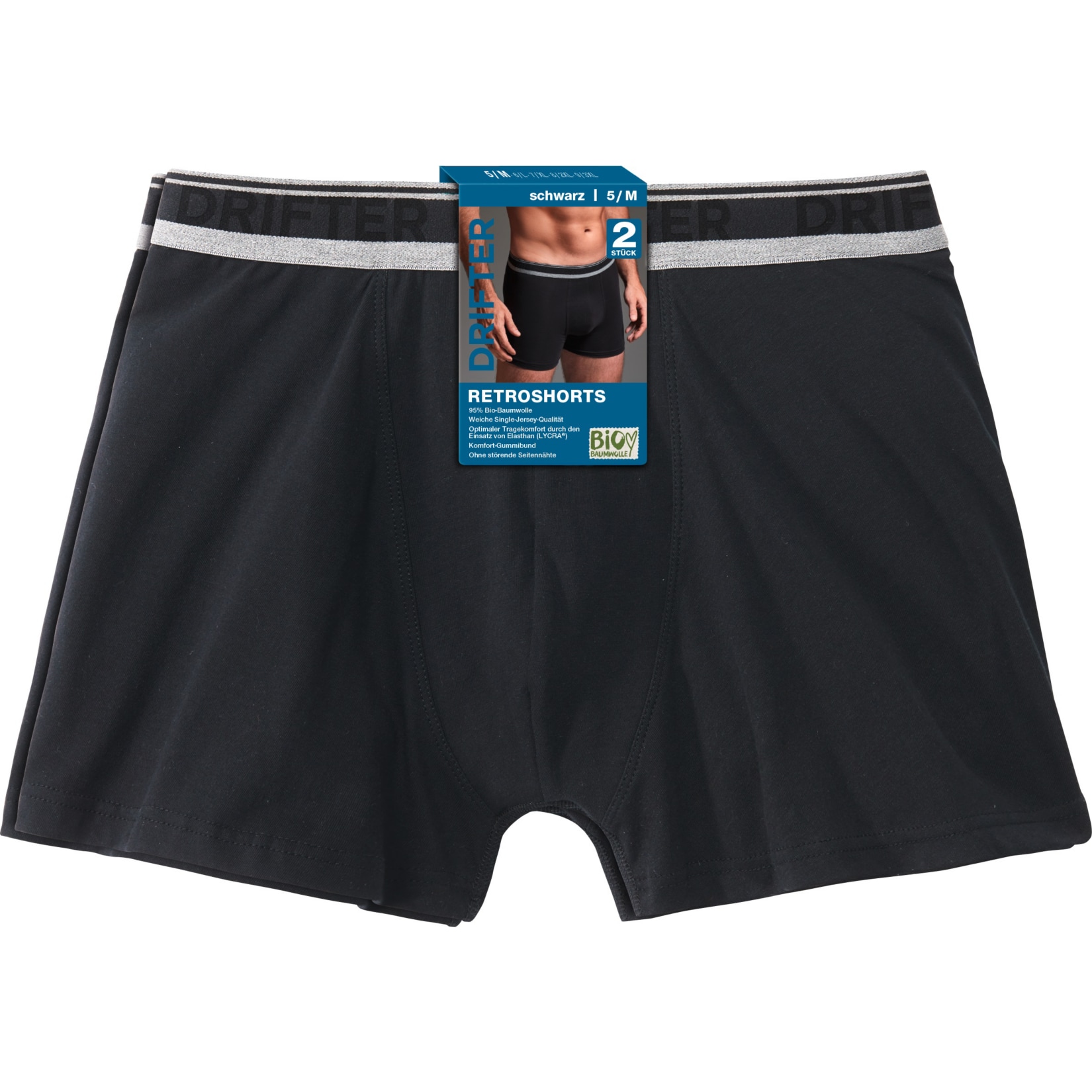 Drifter Herren Retroshorts 2er Pack Gr.5 - Bild 1