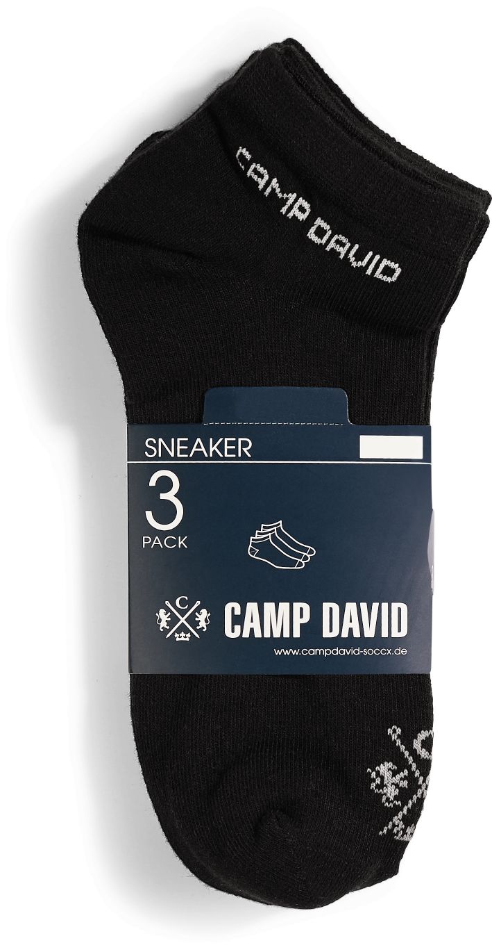 Camp David Sneakersocken, 3er Pack - versch. Farben und Gr&ouml;&szlig;en - schwarz, Gr. 39/42 - Bild 1