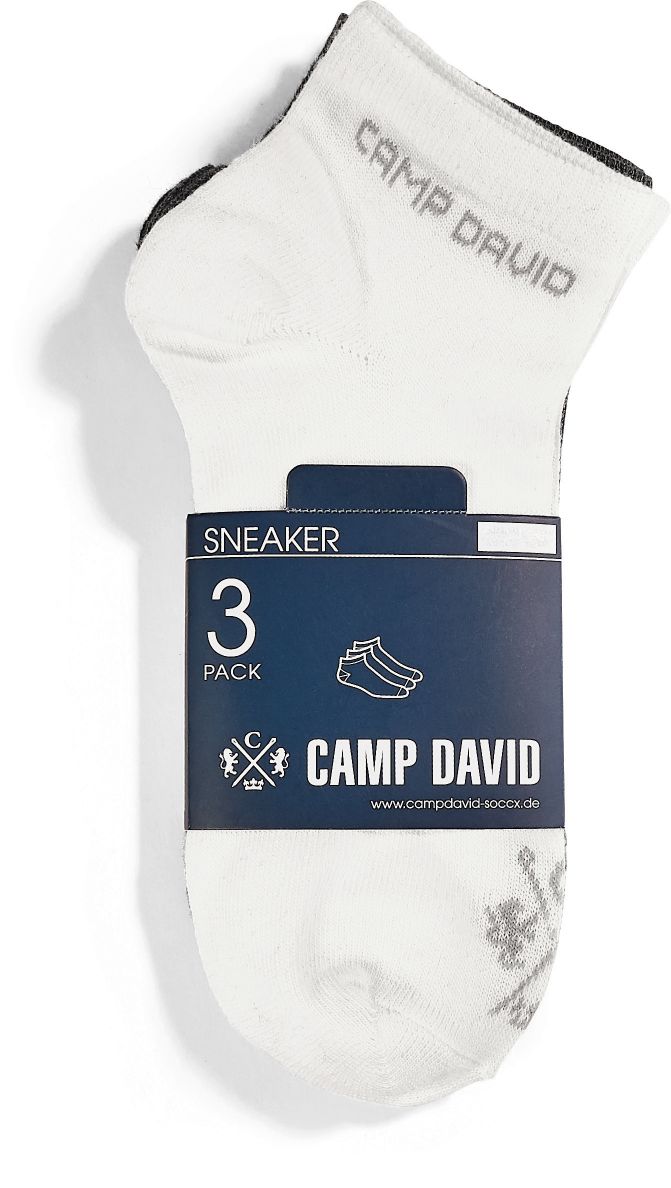 Camp David Sneakersocken, 3er Pack - versch. Farben und Gr&ouml;&szlig;en -  schwarz/wei&szlig;/grau, Gr. 39/42 - Bild 1