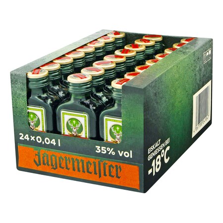 Jägermeister Kräuterlikör 35,0 % vol 40 ml, 24er Pack