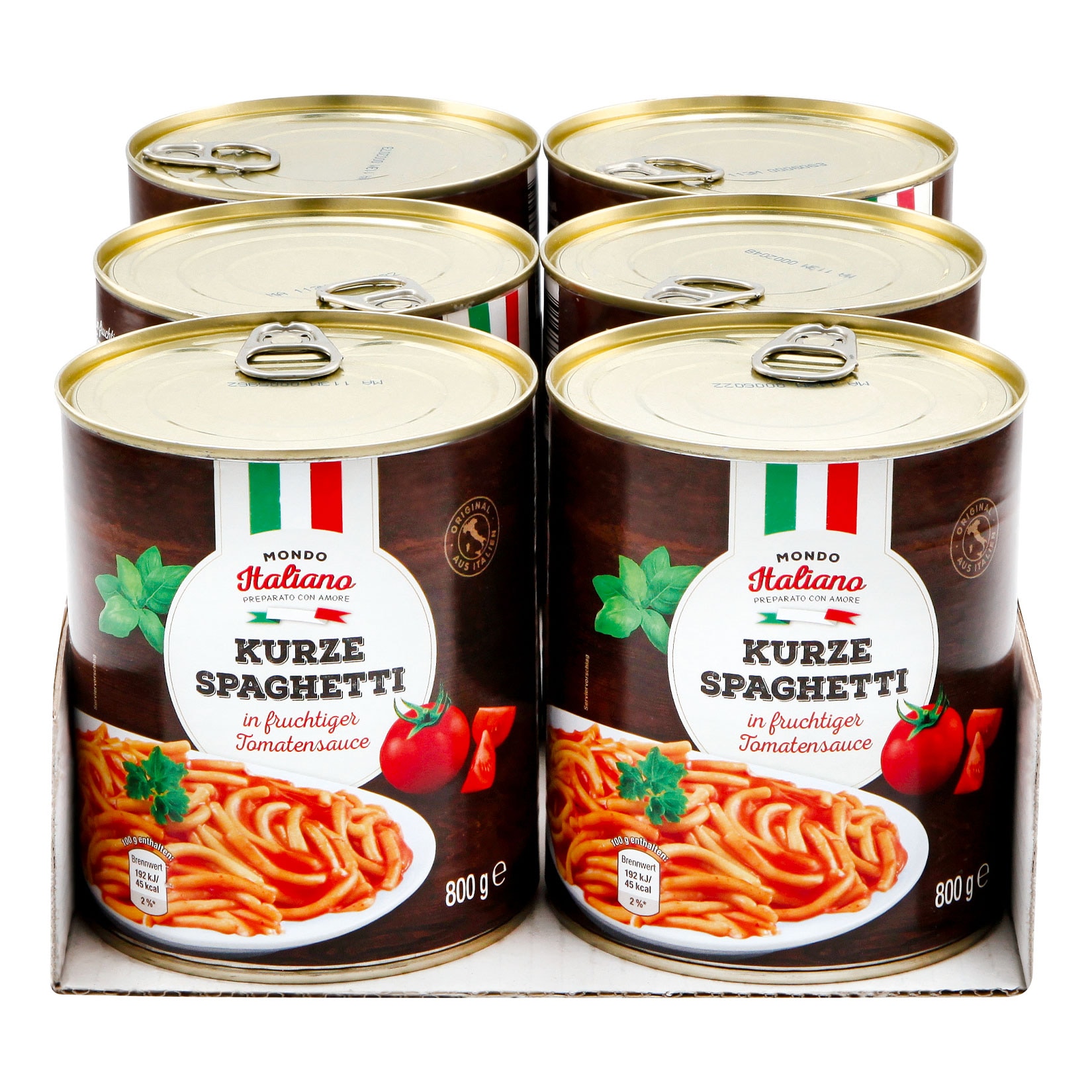 Mondo Italiano Spaghetti in Tomatensauce 800 g, 6er Pack - Bild 1