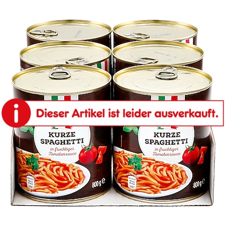 Mondo Italiano Spaghetti in Tomatensauce 800 g, 6er Pack - Bild 1
