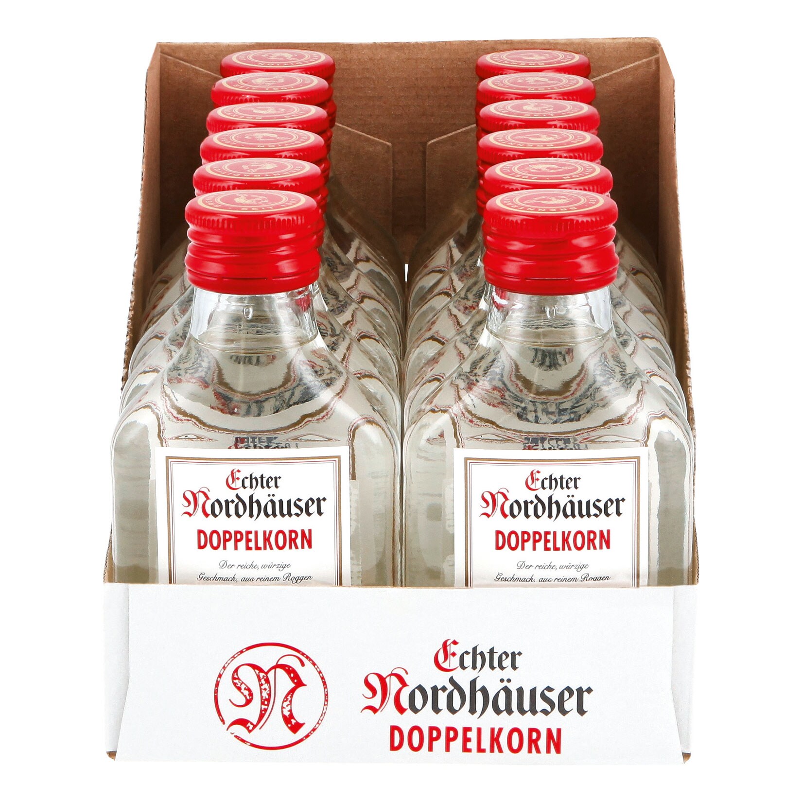 Echter Nordh&auml;user Doppelkorn 38,0 % vol 100 ml, 12er Pack - Bild 1