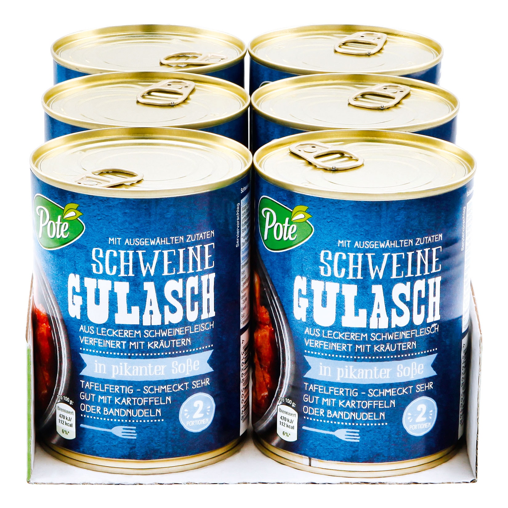 Pote Schweinegulasch 540 g, 6er Pack - Bild 1