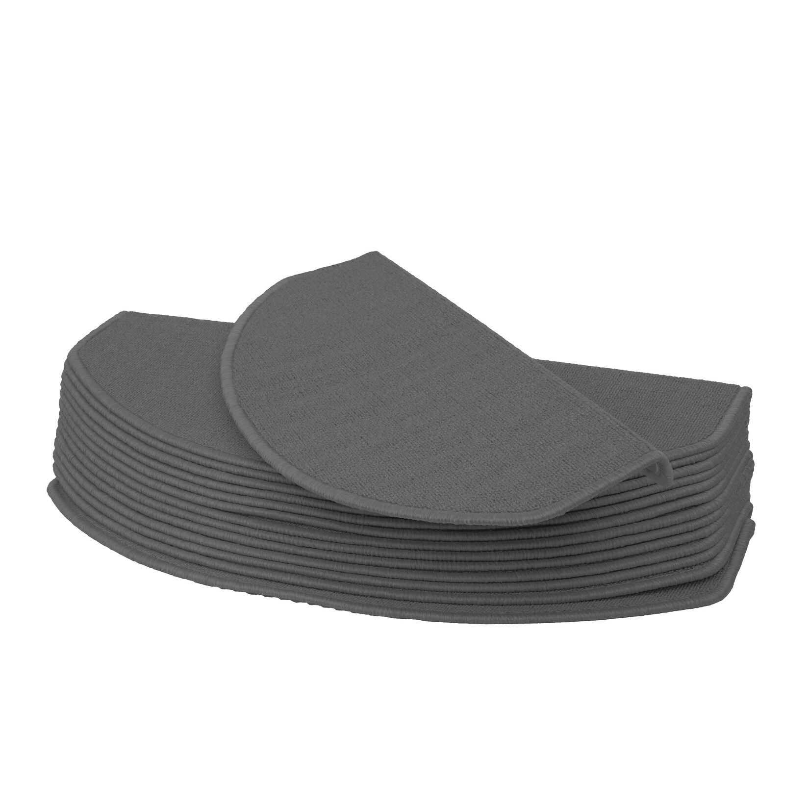 15er-Set Stufenmatte MCW-G49, Treppenteppich Treppenschutz Treppenmattenset, 65x25cm ~ halbrund, grau