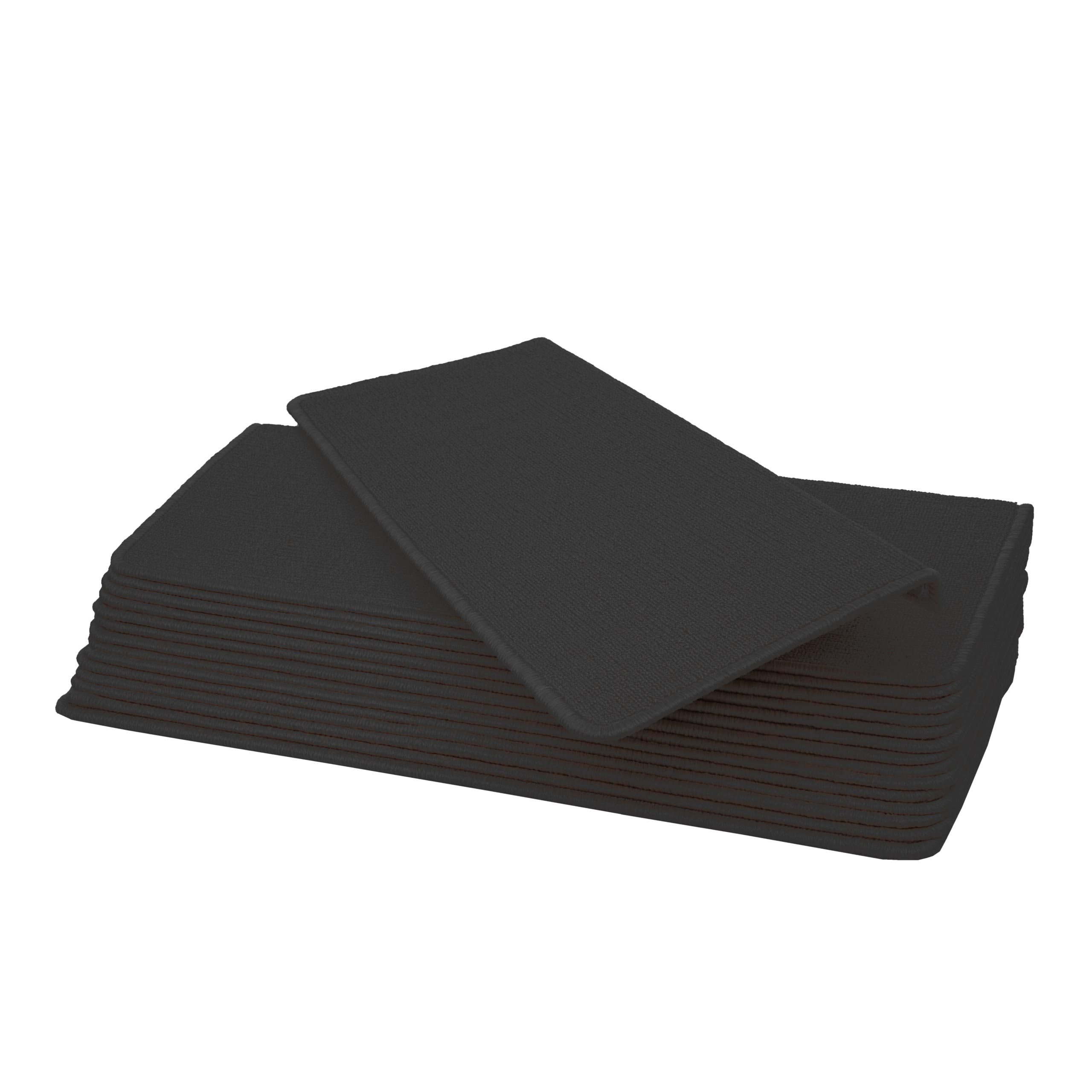 15er-Set Stufenmatte MCW-G49, Treppenteppich Treppenschutz Treppenmattenset, 65x25cm ~ rechteckig, schwarz-anthrazit - Bild 1