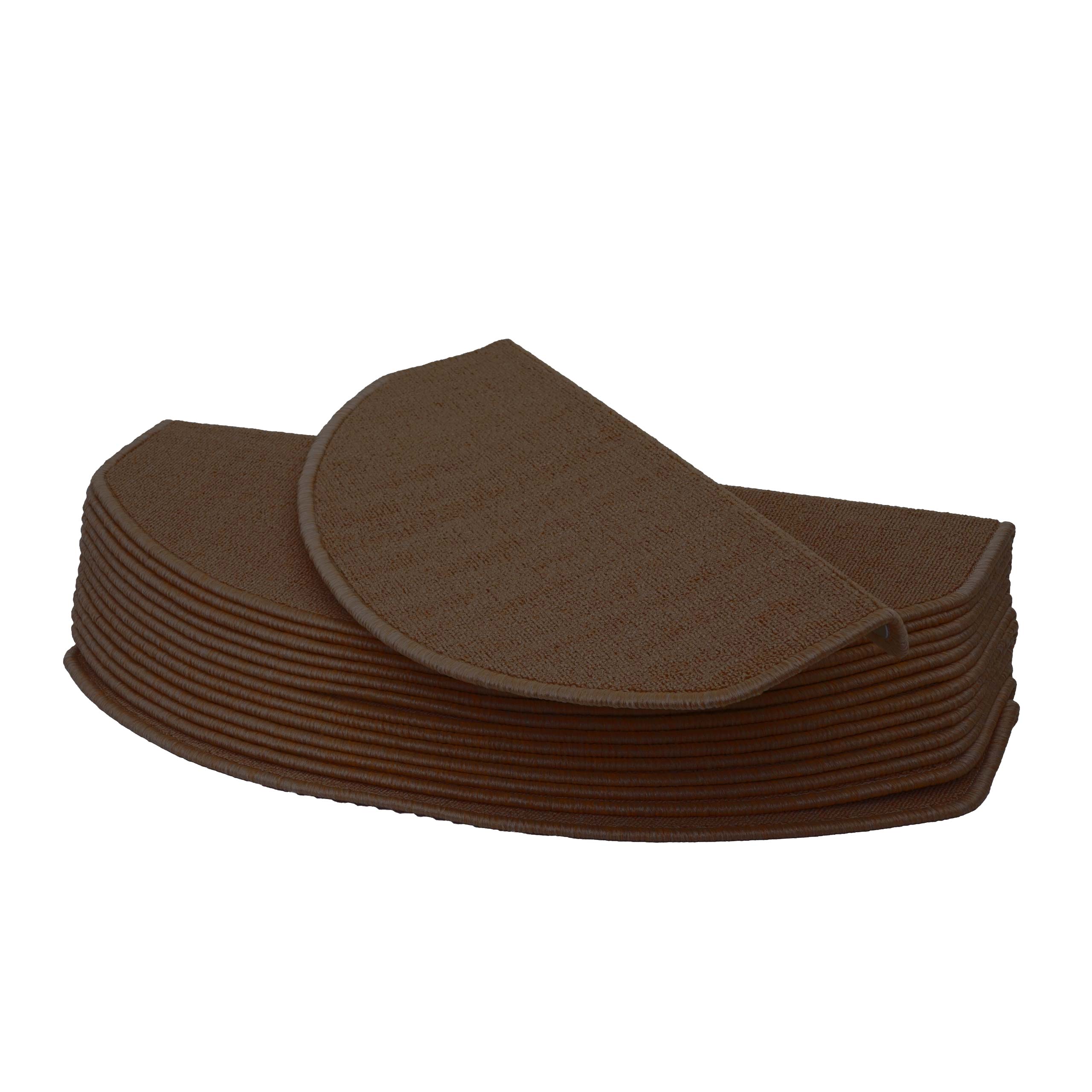 15er-Set Stufenmatte MCW-G49, Treppenteppich Treppenschutz Treppenmattenset, 65x25cm ~ halbrund, braun - Bild 1