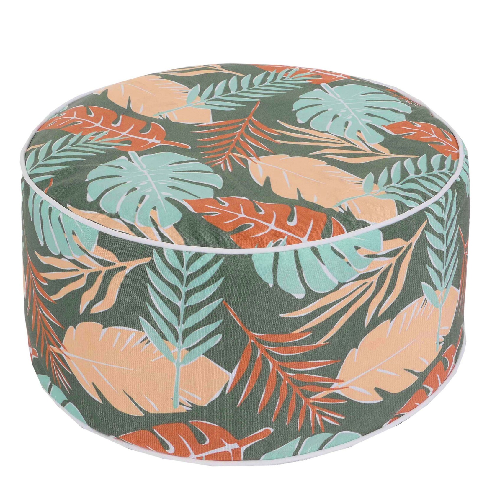Sitzhocker MCW-G31, Pouf Sitzkissen Sitzsack Gartenhocker, aufblasbar In-/Outdoor Spun Poly 29x55cm ~ Blatt-Design | 04057651640228