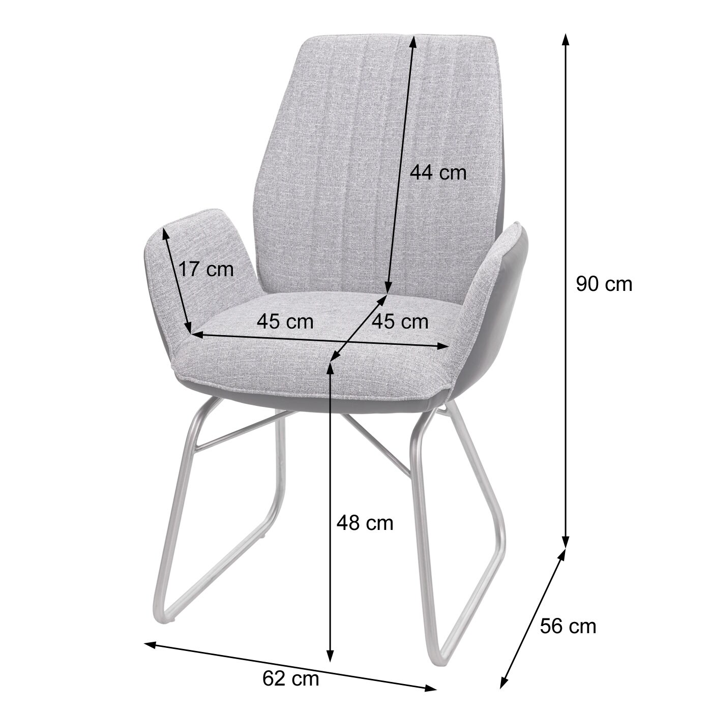 Esszimmerstuhl MCW-G73, Küchen/Schwingstuhl, Wippfunktion Stoff Kunstleder Edelstahl gebürstet ~ braun Wildlederoptik online kaufen bei Netto