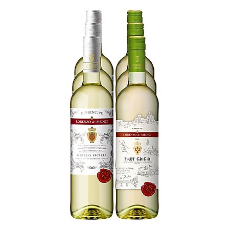 Lorenzo de' Medici Il Principe Weißwein verschiedene Sorten 12,5 % vol 6 x 0,75 Liter - Bild 1