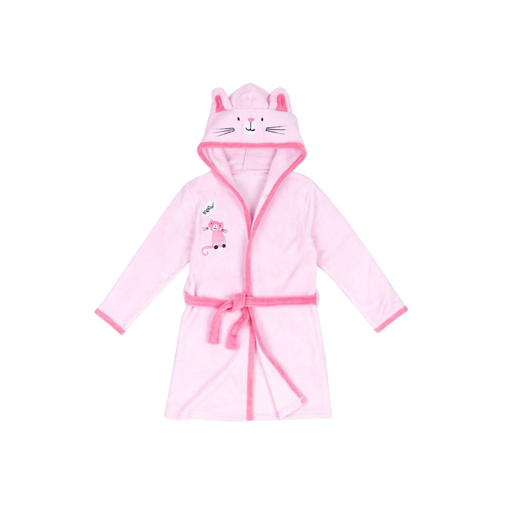 Bademantel rosa mit Katze 98/104 - Bild 1
