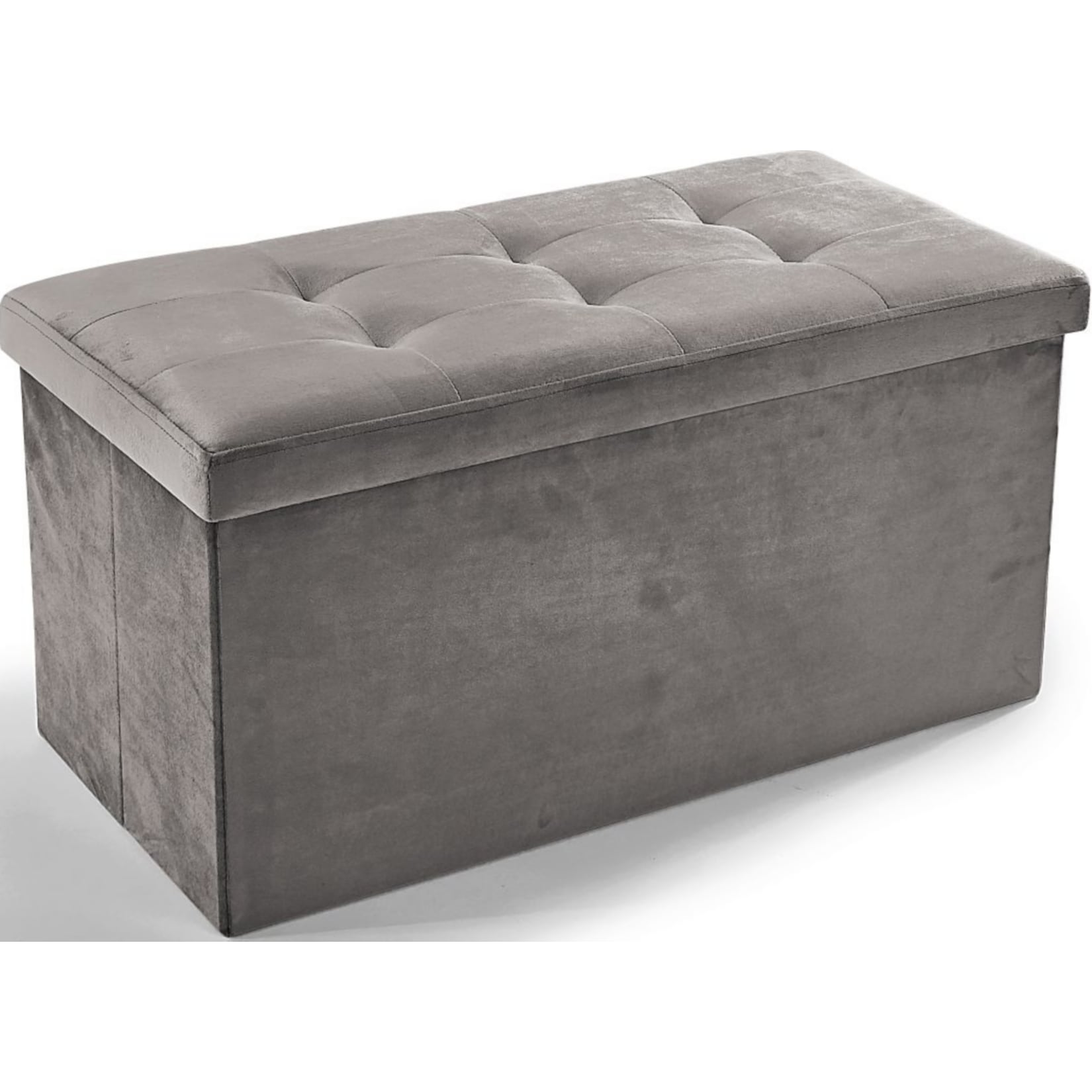 Samt Sitztruhe grau - Bild 1