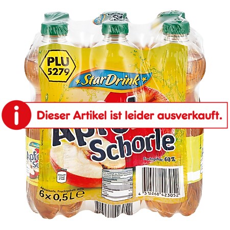 Stardrink Apfelschorle 0,5 Liter, 6er Pack - Bild 1